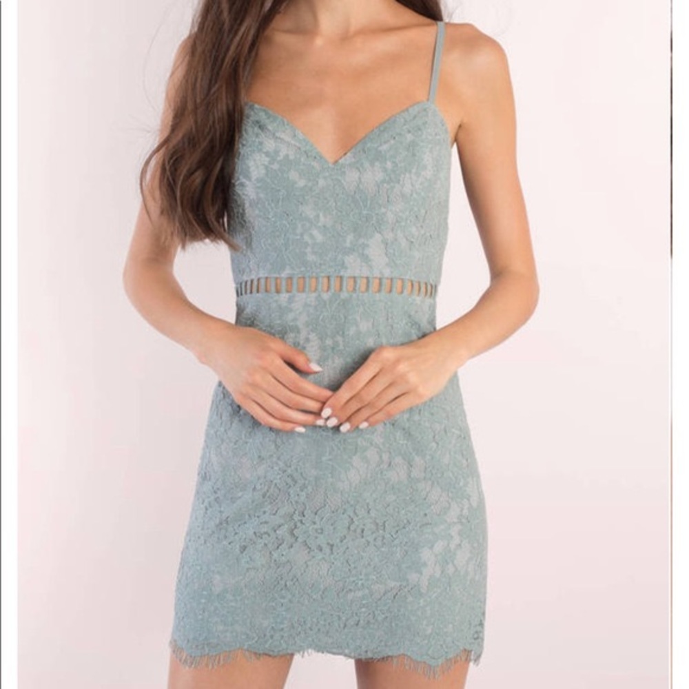 Tobi light blue lace dress